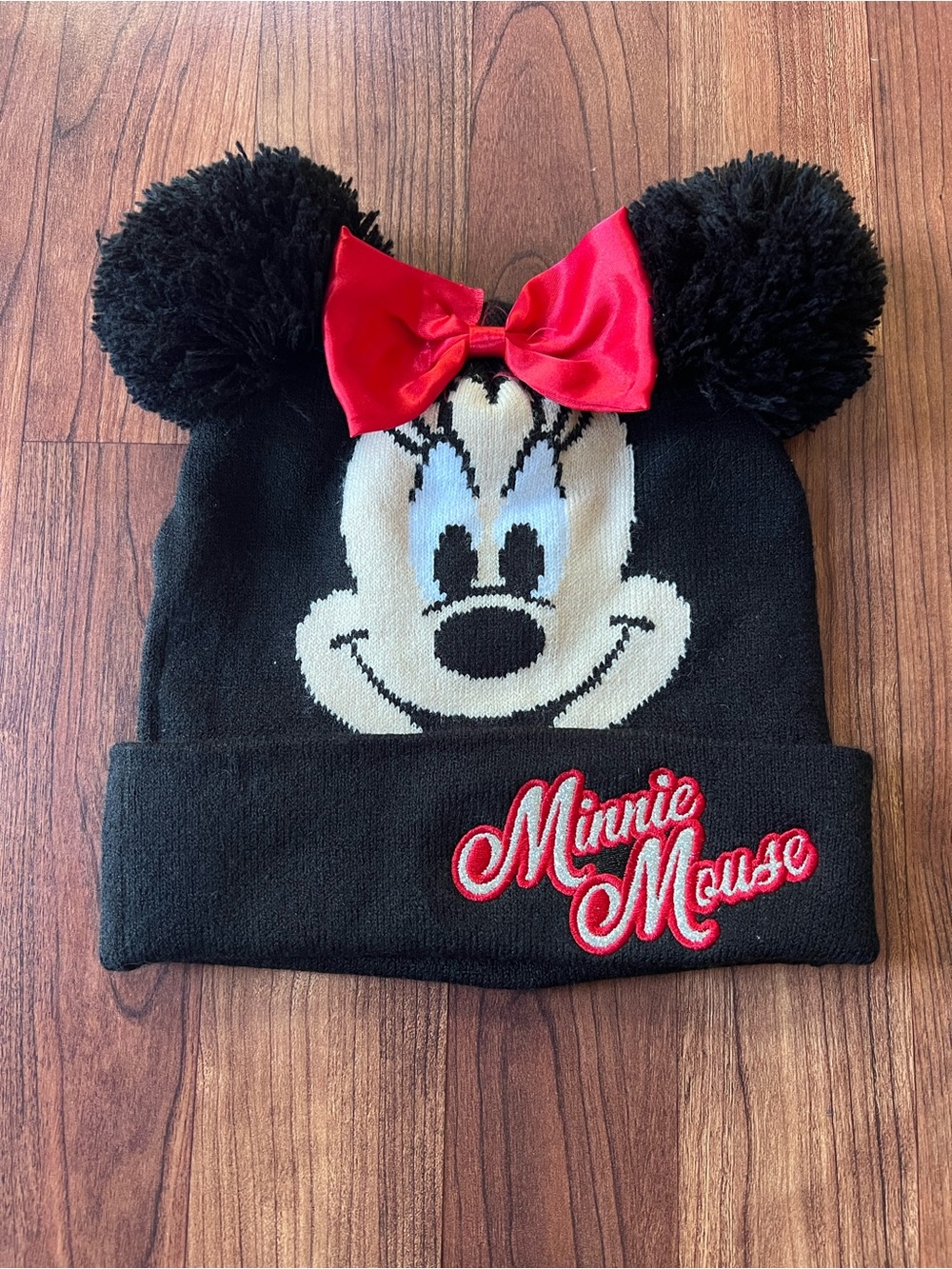 Disney Junior Minnie Mouse Toddler Beanie 3D Ears Bow